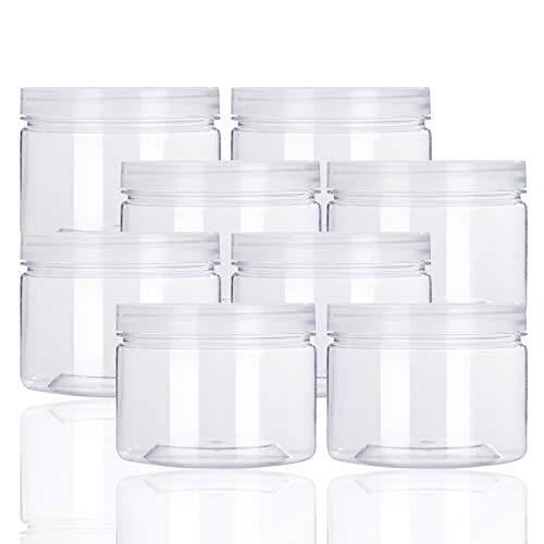 12oz Clear Plastic Storage Jars Containers (8 Count)