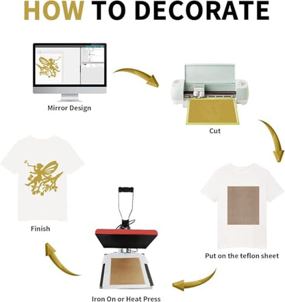 Gold HTV Heat Transfer Vinyl Bundle