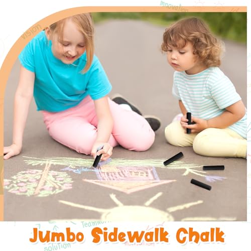 40 Pcs Sidewalk Chalks for Kids Non Toxic Jumbo Chalk for Party Gift Outdoor Art Classroom Play Painting (40 Count)