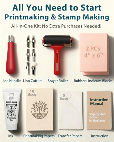Linocut Kit for Printmaking & Stamp Making