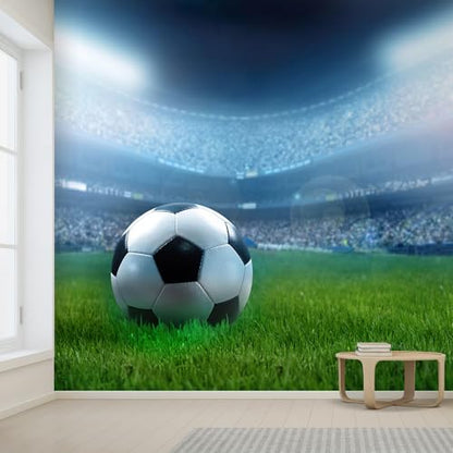 Wall Sticker Wall Mural Close Up of a Football Ball on a Full Stadium