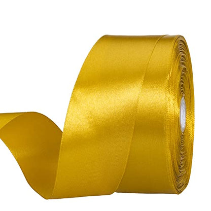1 1 2 Inch Gold Solid Satin Ribbon for Gift Wrapping