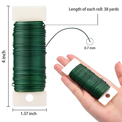 22 Gauge Floral Flexible Paddle Wire for Christmas Wreath Tree (3 Count)