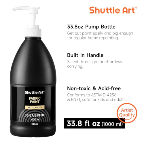 Black Fabric Paint (33.8 Fl Oz)