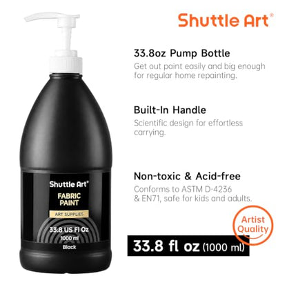 Black Fabric Paint (33.8 Fl Oz)