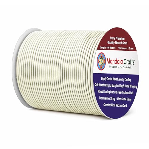 Ivory Waxed Cotton Cord for Jewelry Making