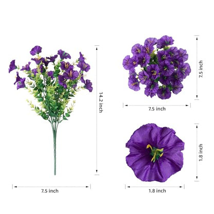 Artificial Flowers Fake Plants for Outdoors Decoration (12 Count)
