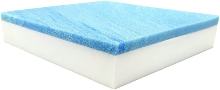 FoamRush 12" x 24" x 24" Gel Memory Foam Bench Cushion Replacement Medium Firm (Upholstery Foam, Seat Replacement, Upholstery Sheet, Foam Rubber Padding, Couch, Sofa Cushion, Mattress) Made in USA - Crafty Corner