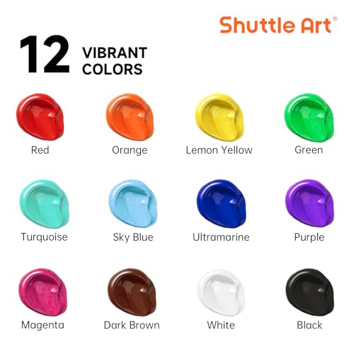 12 Colors Acrylic Paint (101.4 Fl Oz)