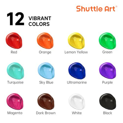 12 Colors Acrylic Paint (101.4 Fl Oz)