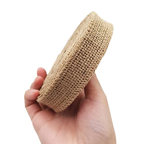 1" Natural Burlap Fabric Roll 10 Yards Jute Ribbon (30 Foot)