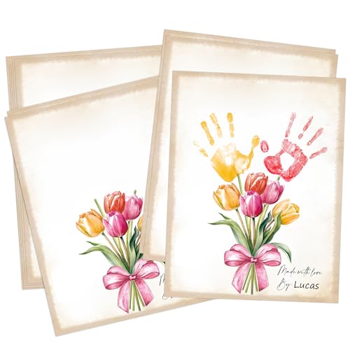 10 Pack Tulips Flower Bouquet Handprint Art (10 Count)