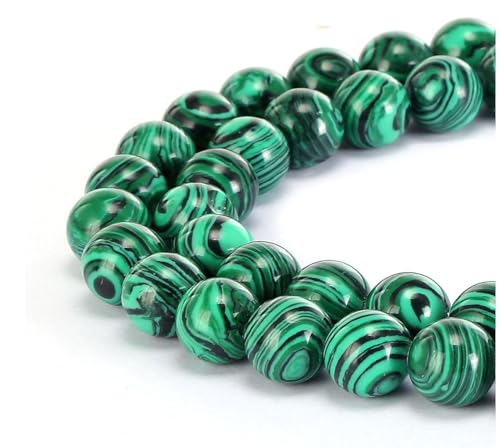 120pcs Synthetic Green Malachite Gemstone 6mm Round Beads (120 Count)
