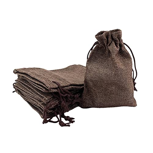 Pack of 25 Burlap Gift Bags with Drawstring Linen Jewelry Pouches Wedding Hessian Jute Bags for Birthday and Treat Pouches Party Wedding Favors Gift