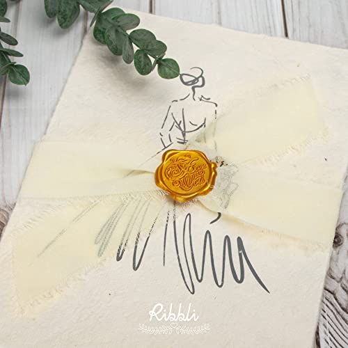 Chiffon 1-1/2 inch x 20 Yard Handmade Fringe Cream Ivory Silk Ribbon for Wedding Invitations, Bridal Bouquets, Flower Arrangement Decoration (60 Foot)