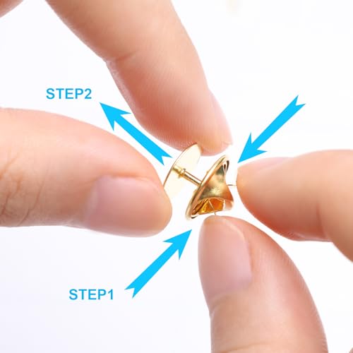 50 Pairs Premium Butterfly Clutch Pin Backs with 8mm Length 10mm Width Blank Pins for DIY Enamel Pins (100 Count)