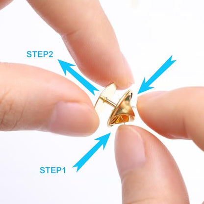 50 Pairs Premium Butterfly Clutch Pin Backs with 8mm Length 10mm Width Blank Pins for DIY Enamel Pins (100 Count)