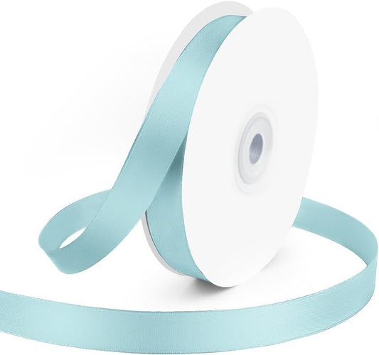 KMER LIFE 5/8" Wide x 50 Yards Baby Blue Single Faced Polyester Satin Ribbon, Baby Blue Satin Ribbon Perfect for Wedding Decor, Wreath, Crafts, Gift Wrapping & Other Projects (Baby Blue) - Crafty Corner