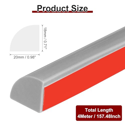 157 Inch Flexible Quarter Round Molding Silicone Peel and Stick Trim Self Adhesive Shower Water Barrier for Corner Decor Bathroom Kitchen