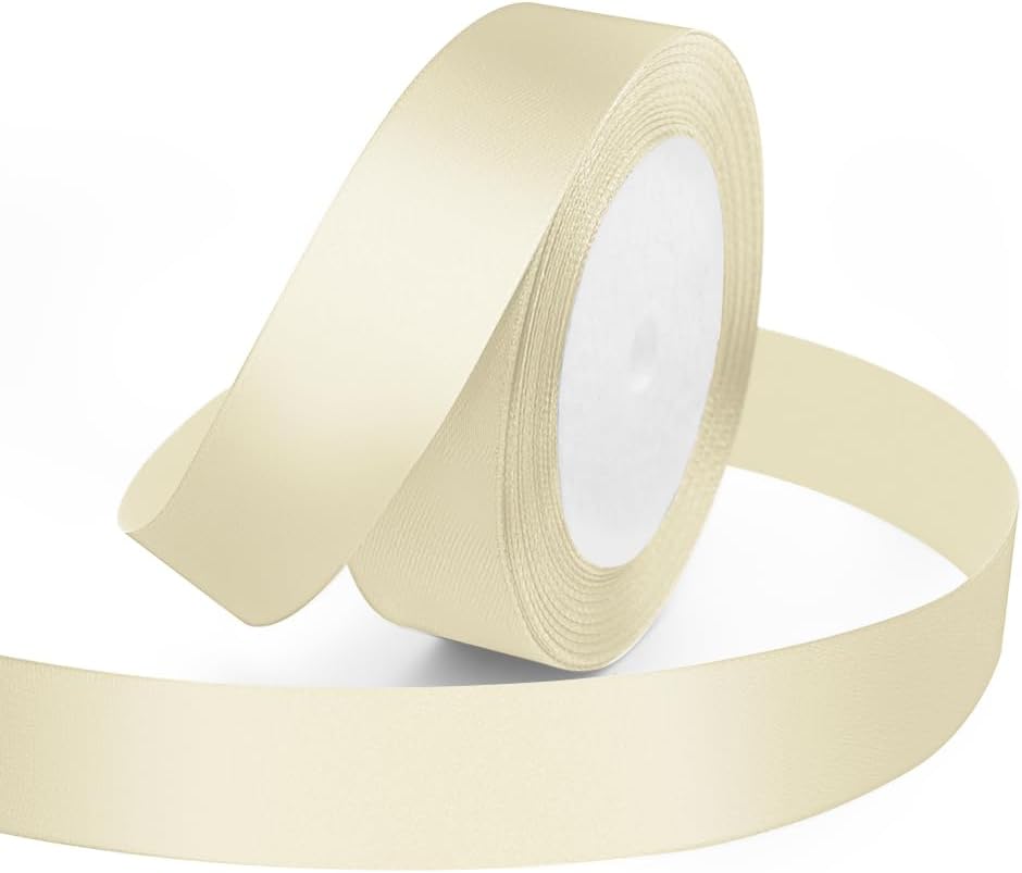 KMER LIFE Solid Color Ivory Satin Ribbon 1 Inches x 25 Yards, Beige Ribbons Perfect for Crafts, Wedding Decor, Bow Making, Sewing, Gift Package Wrapping and More - Crafty Corner