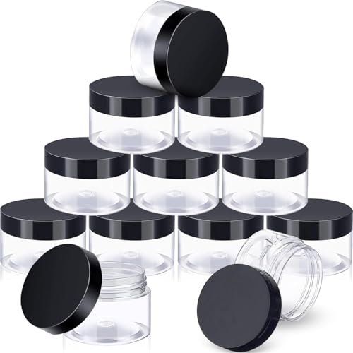 12 Pack 4 oz Plastic Container Jars with Lids Round Clear Travel Cosmetic Container Slime Jars for Toiletries (12 Count)