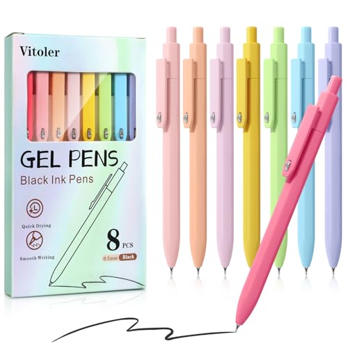 Gel Pens 0.5mm Quick Dry Black Ink Fine Point Smooth Writing Pens for Office School Supplies Stocking Stuffers for Women Girls Nurse Teacher