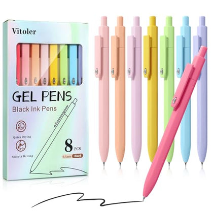 Gel Pens 0.5mm Quick Dry Black Ink Fine Point Smooth Writing Pens for Office School Supplies Stocking Stuffers for Women Girls Nurse Teacher