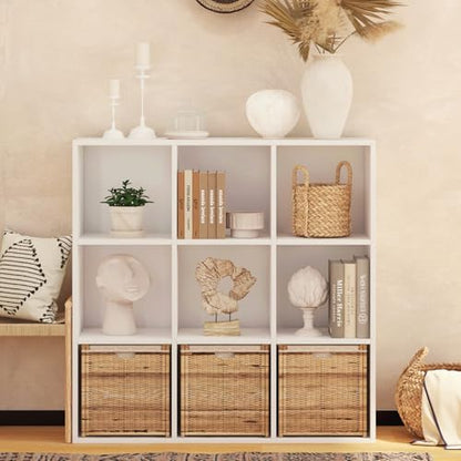 Wooden 9 Cube Storage Organizer with Closed Back Panel (9 Count)