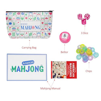 American Mahjong Tile Set with Carrying Bag and Accessories