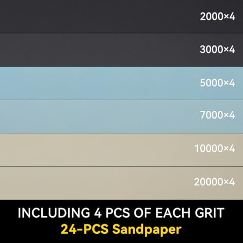 24 PCS Ultra Fine Sandpaper 2000 3000 5000 7000 10000 20000 Grit