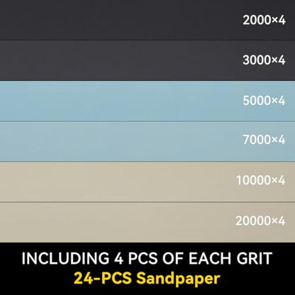 24 PCS Ultra Fine Sandpaper 2000 3000 5000 7000 10000 20000 Grit