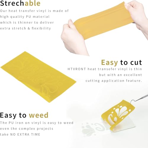 Gold HTV Heat Transfer Vinyl Bundle