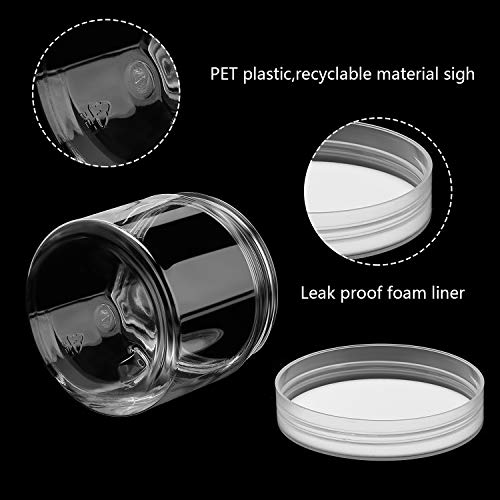 12 Pack 6 oz Plastic Container Jars with Lids Round Clear Travel Cosmetic Container Slime Jars for Toiletries (12 Count)