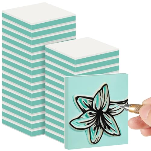 12 Pcs 2" x 2" Rubber Carving Blocks Linoleum Blocks for Printmaking (12 Count)