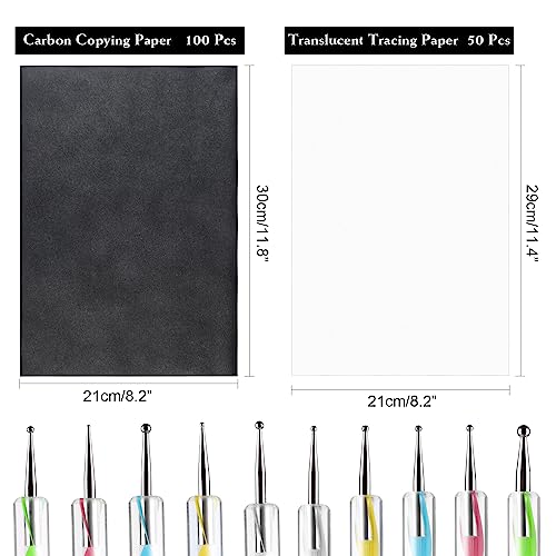 150 Sheets Black Carbon Copy Paper and Tracing Paper with Tool Set (150 Count)
