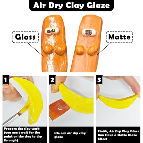 100ml Air Dry Clay Glaze and 29pcs Clay Tools Kit