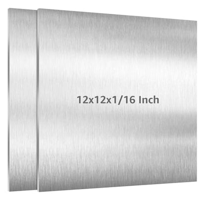 2 Pack 6061 T651 Aluminum Sheet Metal 12" x 12" x 1 (2 Count)