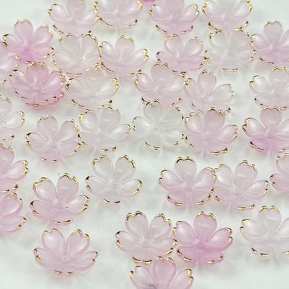 100pcs Acrylic Flower Beads (100 Count)