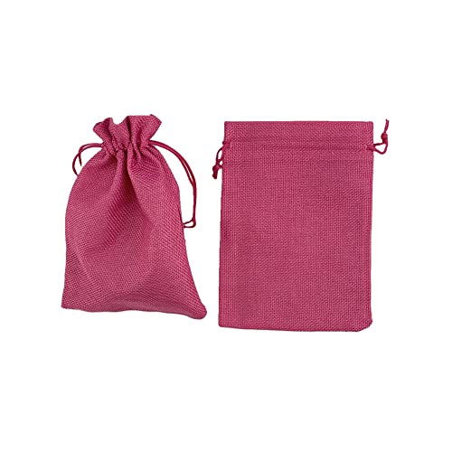 Pack of 25 Burlap Gift Bags with Drawstring Linen Jewelry Pouches Wedding Hessian Jute Bags for Birthday and Treat Pouches Party Wedding Favors Gift