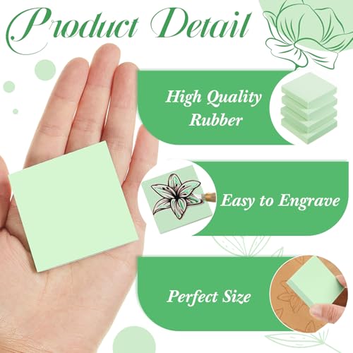24 Pcs 2" x 2" Rubber Carving Blocks Linoleum Blocks for Printmaking (24 Count)