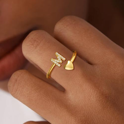 Gold Initial Rings for Women Non Tarnish