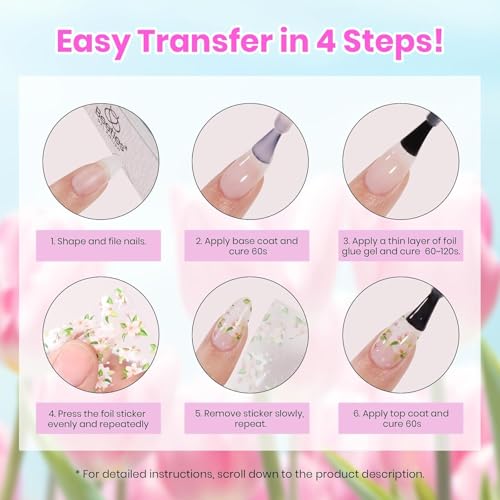 Beetles Gel Nail Polish Set with Base Top Coat Foil Glue Floral Gel Polish