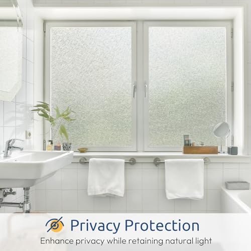 Window Privacy Film Frosted Glass Film Decorative (29.06 Sq Ft)