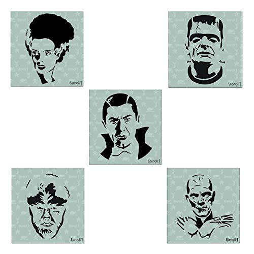 Halloween Monsters 5 Pack Stencil Set (5 Count)