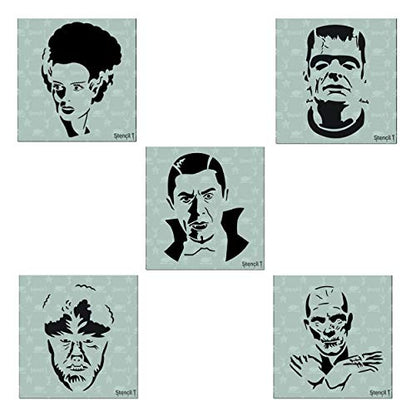 Halloween Monsters 5 Pack Stencil Set (5 Count)
