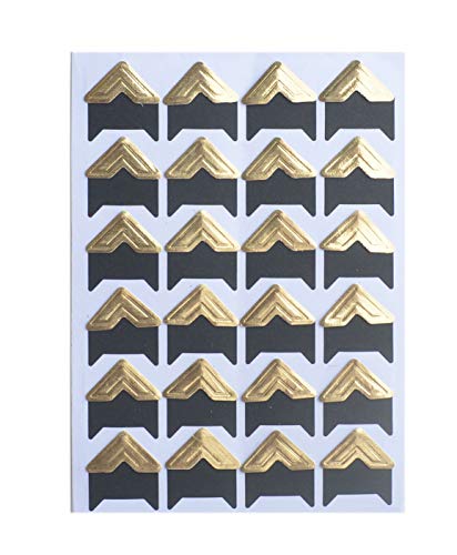 10 Sheet (240-pack) Photo Corners Self Adhesive Photo Foto Corner Stickers for Scrapbooking Personal Journal (Style2-10sheet Gold) (240 Count)