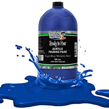 Pouring Masters Royal Blue Metallic Pearl Ready to Pour Acrylic Pouring Paint (64 Fl Oz)