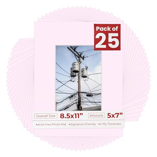 5x7 Mat for 8.5x11 Frame (25 Count)