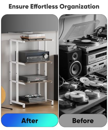 4 Tier Wooden Media Stand