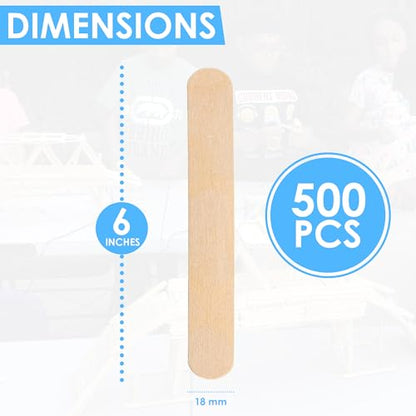 500 Pcs Popsicle Sticks for Crafts (500 Count)